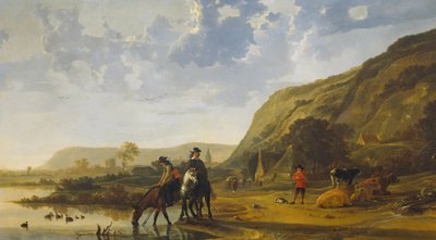 Paisaje fluvial con jinetes de Aelbert Cuyp