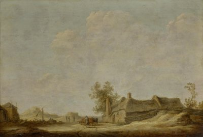 Paisaje de dunas soleado con pozo de balancín de Aelbert Cuyp