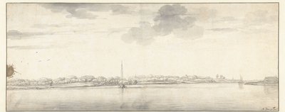 Amplias vistas al río con barcos en aguas tranquilas de Aelbert Cuyp