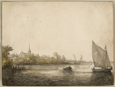 Vista de IJsselmonde Vista a Través del Nuevo Maas, c.1640 de Aelbert Cuyp