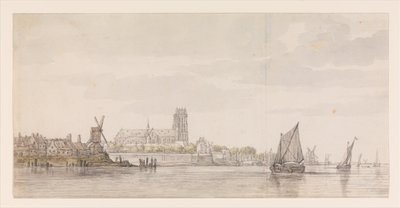 Vista de la Groote Kerk de Dordrecht desde el río Mosa de Aelbert Cuyp