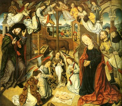 La adoración de los pastores, c. 1500 de Aelbrecht Bouts
