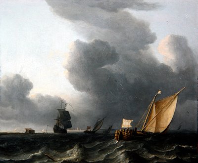 Dos Smalschips Holandeses y un Hombre de Guerra de Aernout Smit