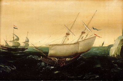 Un barco holandés a punto de zarpar, c.1610 (óleo sobre tabla) de Aert Anthonisz