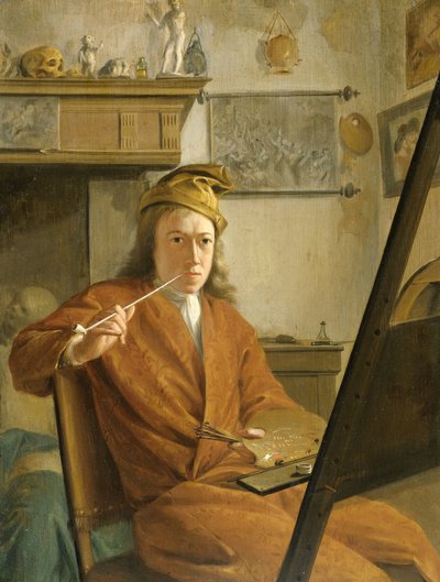 Retrato de un pintor, tal vez el propio artista de Aert Schouman (attributed to)