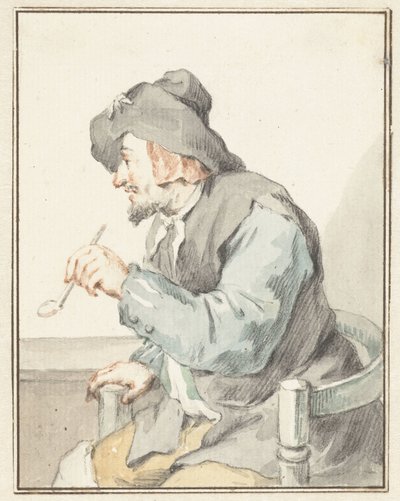 Hombre fumando pipa en un sillón, a la izquierda de Aert Schouman
