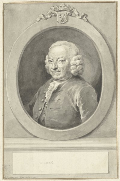 Retrato de Johan Hudde Dedel, en óvalo, a la izquierda de Aert Schouman