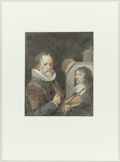 Retrato de Michiel van Mierevelt mientras pinta a Jacob Willemsz. Delff de Aert Schouman