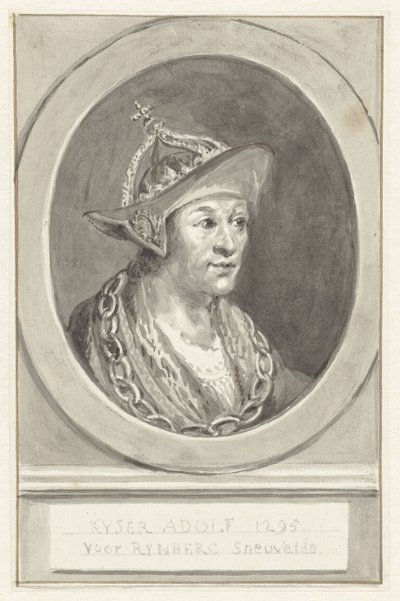 Retrato del emperador Adolf VII de Nassau, en óvalo, mirando hacia la derecha de Aert Schouman