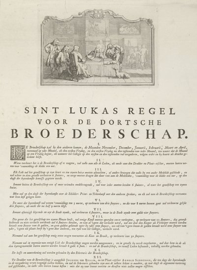 Reglas del Gremio de San Lucas en Dordrecht, 1736 de Aert Schouman