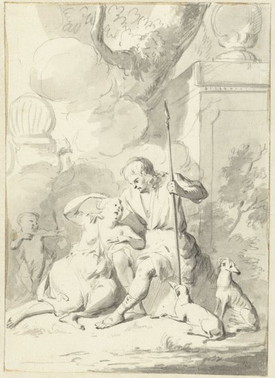 Venus en Adonis (?) de Aert Schouman
