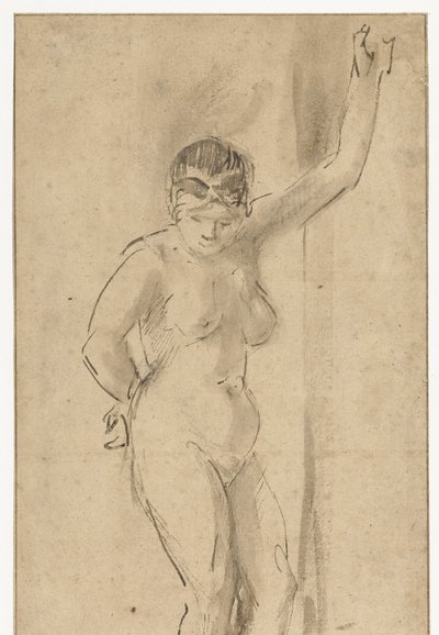 Desnudo femenino de pie con el brazo levantado de Aert de Gelder (attributed to)