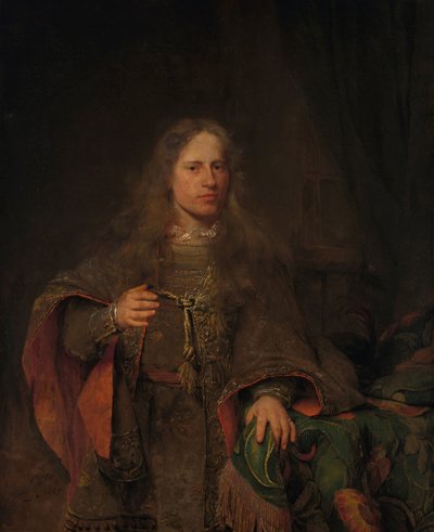 Retrato de Ernest de Beveren, Señor de West-IJsselmonde y De Lindt
Ernestus van Beveren (1660-1722), señor de West-Ysselmonde y de Lindt, concejal, burgomaestre y, a partir de 1704, administrador de correos de Dordrecht de Aert de Gelder (signed by artist)