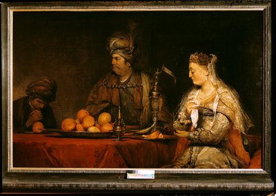Hamán y Asuero en el banquete de Ester de Aernt de Gelder