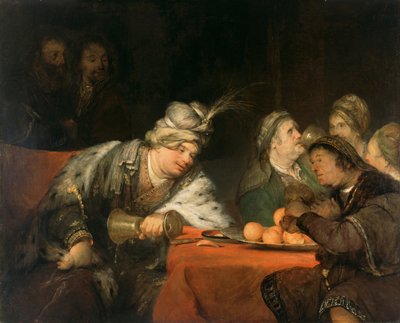 El banquete de Asuero, 1680s de Aernt de Gelder
