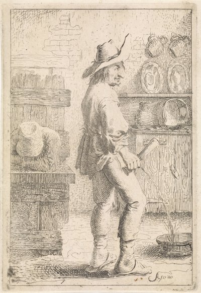 un hombre meando de Aert van Waes