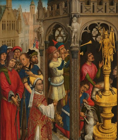 Agustín sacrificando a un ídolo de los maniqueos (?) de Aert van den Bossche (attributed to)