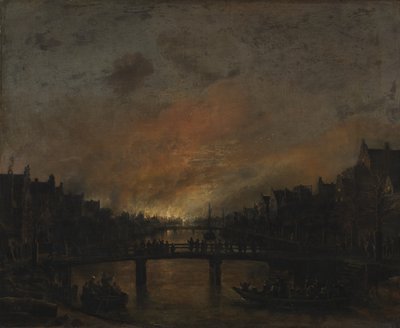 Incendio en Ámsterdam por la noche de Aert van der Neer