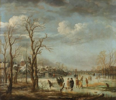 Vista del río en invierno de Aert van der Neer