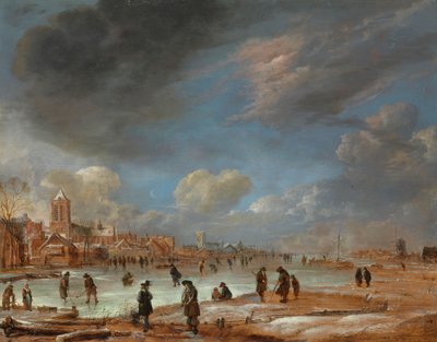 Vista del río en invierno, 1655-60 de Aert van der Neer