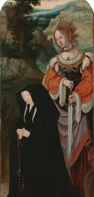 La resurrección de Lázaro
Ala interior derecha de un tríptico con la donante y Santa Catalina de Aertgen Claesz van Leyden (attributed to)