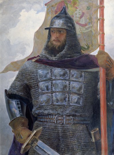 Alejandro Nevsky (1220-63) Duque de Novgorod, Gran Duque de Vladimir (óleo sobre lienzo) de Afanasiy Yefremovich Kulikov
