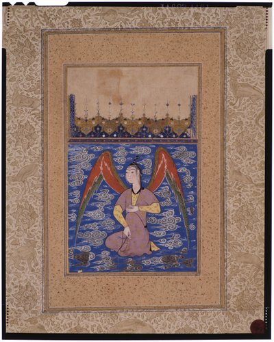 Un peri en el aire con un rosario, c.1500 de Afghan School