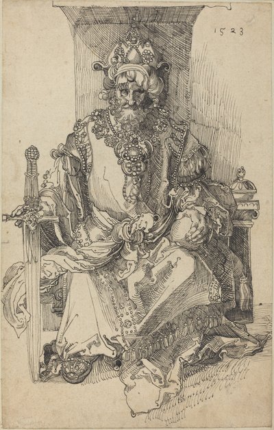 Un gobernante oriental sentado en su trono de After Albrecht Dürer