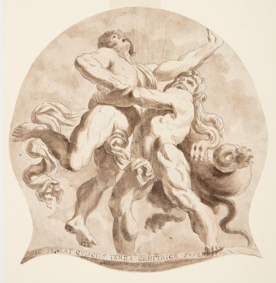 Hércules y Anteo de After Annibale Carracci