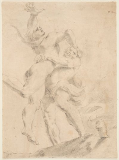 Estudio para Hércules y Anteo de After Annibale Carracci