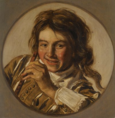 Niño risueño con una flauta de After Frans Hals