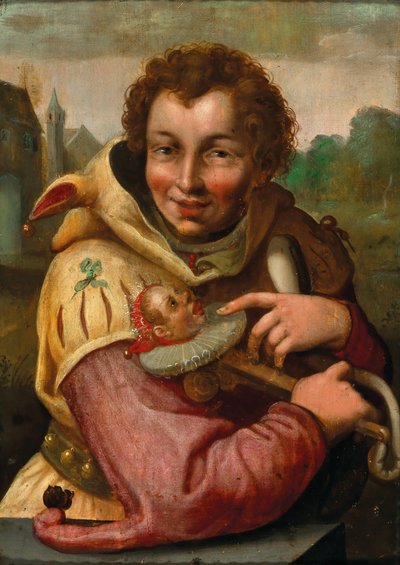 Bufón con marotte según Goltzius de after Hendrik Goltzius