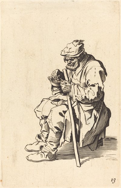 Mendigo comiendo de After Jacques Callot