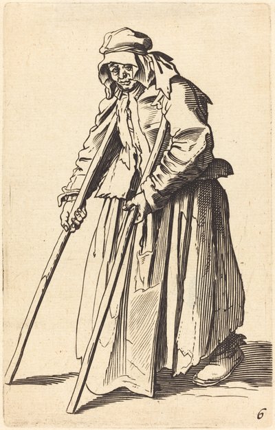 Mendiga con muletas de After Jacques Callot