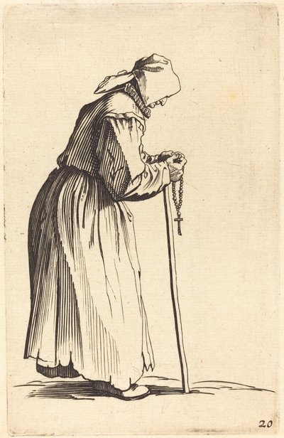 Mendiga con Rosario de After Jacques Callot