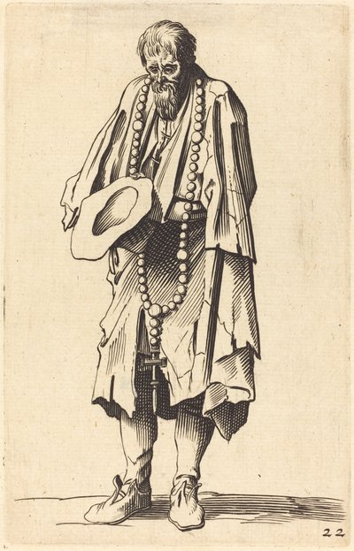 Mendigo con Rosario de After Jacques Callot