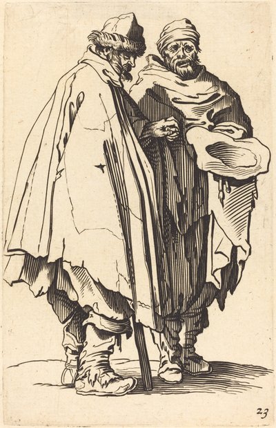 Mendigo ciego y compañero de After Jacques Callot