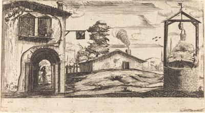 Paisaje con un pozo de After Jacques Callot