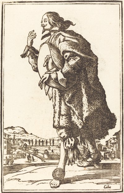 Hombre noble con sombrero de fieltro, inclinándose de After Jacques Callot