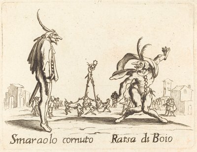 Smaralo Cornuto y Ratsa di Boio de After Jacques Callot