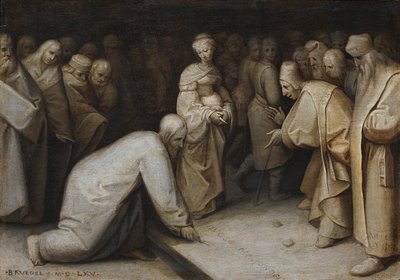 Cristo y la mujer sorprendida en adulterio de After Pieter Brueghel the Elder
