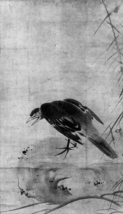 Cuervo en una roca, probablemente siglo XIX de after Sesson Shūkei