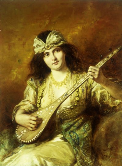 Odalisca con mandolina de Agapit Stevens