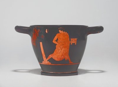 Skyphos de figuras rojas ático, c. mediados del siglo V a.C. de Agathon Painter (attr. to)