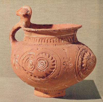 Jarrón funerario con asa antropomórfica de Age Bronze