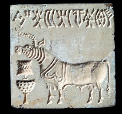 Sello de piedra, de Mohenjo-daro, siglo XXVI-XXV a.C. (Edad de Bronce) de Age Bronze