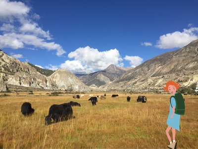 Manang, 2023 (arte digital sobre fotografía) de Agnes Girardon