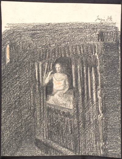 Mujer en alcoba de Agnes Slott Møller