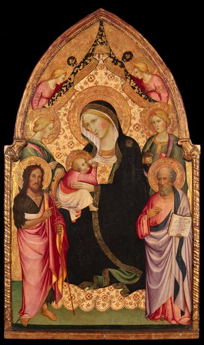 La Virgen de la Humildad con santos y ángeles de Agnolo (circle of) Gaddi