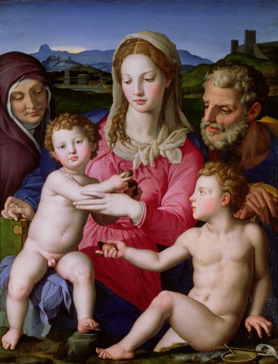 Sagrada Familia con Santa Ana y el niño San Juan Bautista, c.1550 de Agnolo Bronzino